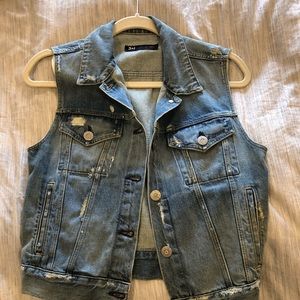 3x1 Distressed Denim Vest